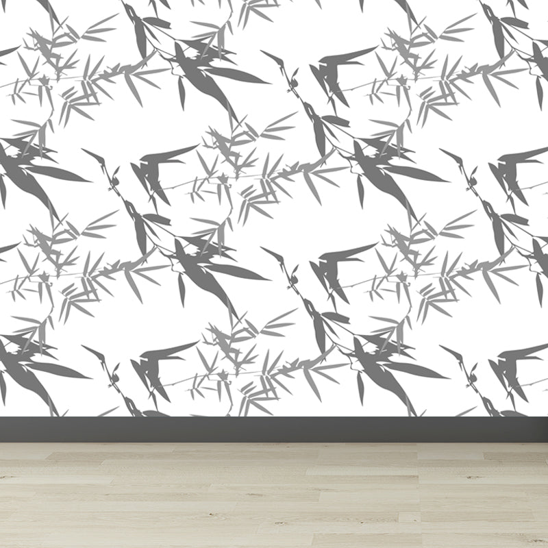 Stain-Proof Bamboo Wall Mural Non-Woven Textured Botany Wall Decor for Guest Room Clearhalo 'Wall Decor' 'Wall Mural' 1864098