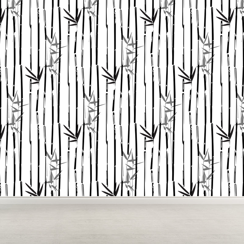 Stain-Proof Bamboo Wall Mural Non-Woven Textured Botany Wall Decor for Guest Room Clearhalo 'Wall Decor' 'Wall Mural' 1864103