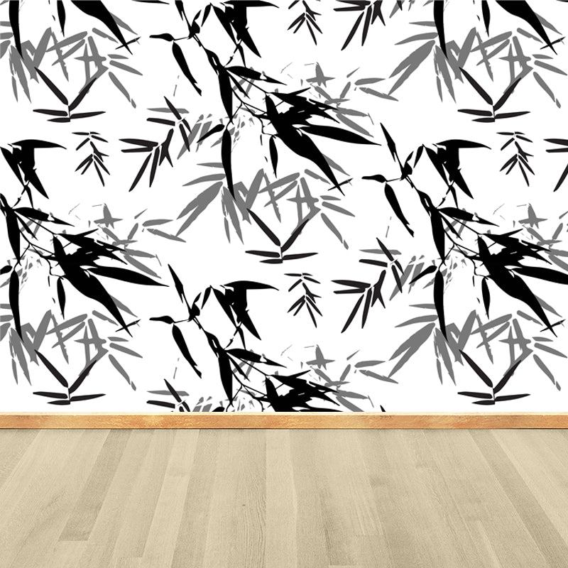 Stain-Proof Bamboo Wall Mural Non-Woven Textured Botany Wall Decor for Guest Room Clearhalo 'Wall Decor' 'Wall Mural' 1864107