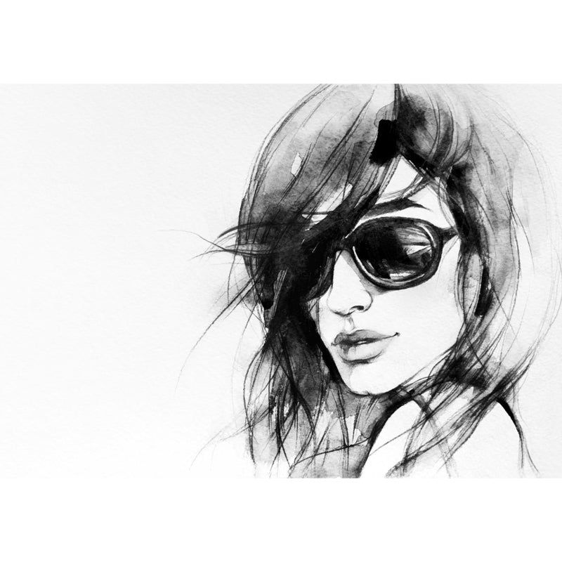 Huge Fashion Girl Mural Decal Bedroom Figure Wall Art in Pastel Color, Stain Resistant Clearhalo 'Wall Decor' 'Wall Mural' 1864124