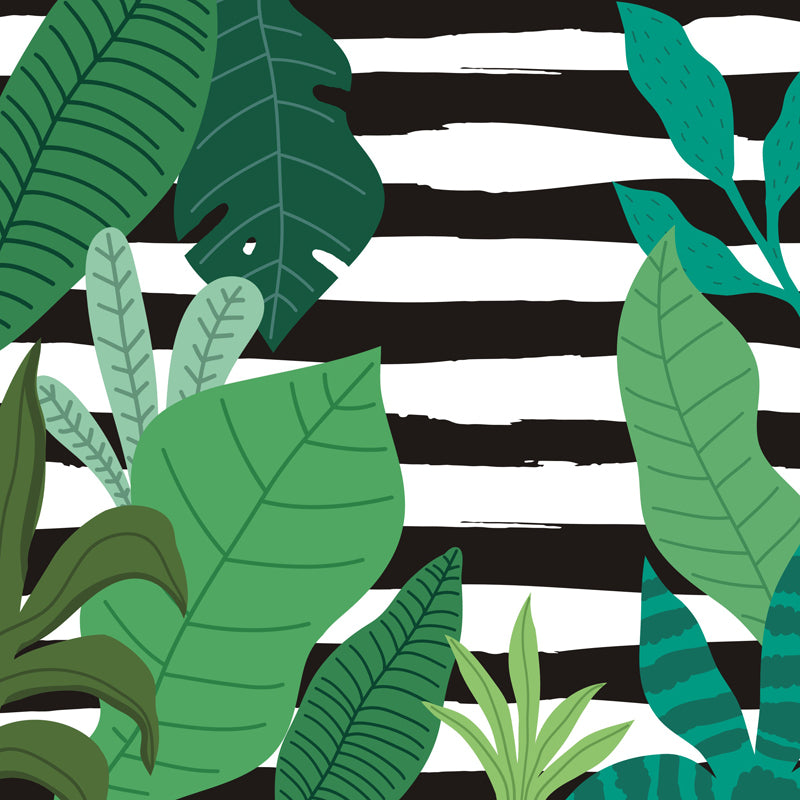 Botanical Leaves Mural Wallpaper Tropical Style Non-Woven Material Wall Covering Clearhalo 'Wall Decor' 'Wall Mural' 1864149