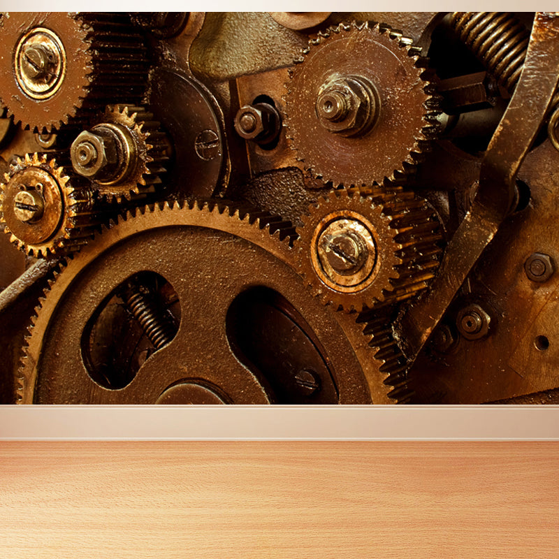 Photograph Metal Gear Mural Decal Modern Non-Woven Textured Wall Covering in Pastel Color Clearhalo 'Wall Decor' 'Wall Mural' 1864203