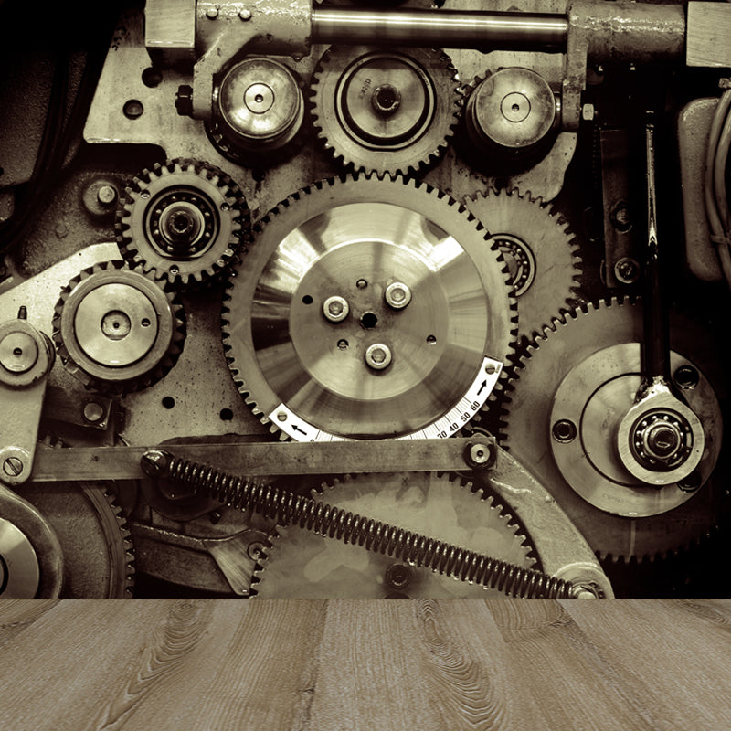 Photograph Metal Gear Mural Decal Modern Non-Woven Textured Wall Covering in Pastel Color Clearhalo 'Wall Decor' 'Wall Mural' 1864208