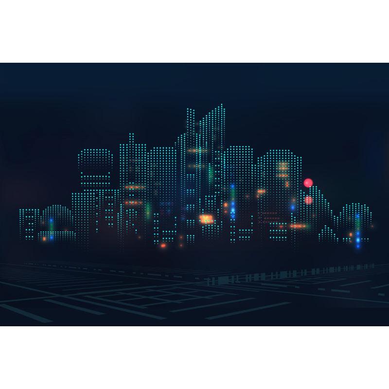 Contemporary City Building Mural Soft Color Stain-Proofing Wall Art for Dining Room Clearhalo 'Wall Decor' 'Wall Mural' 1864219