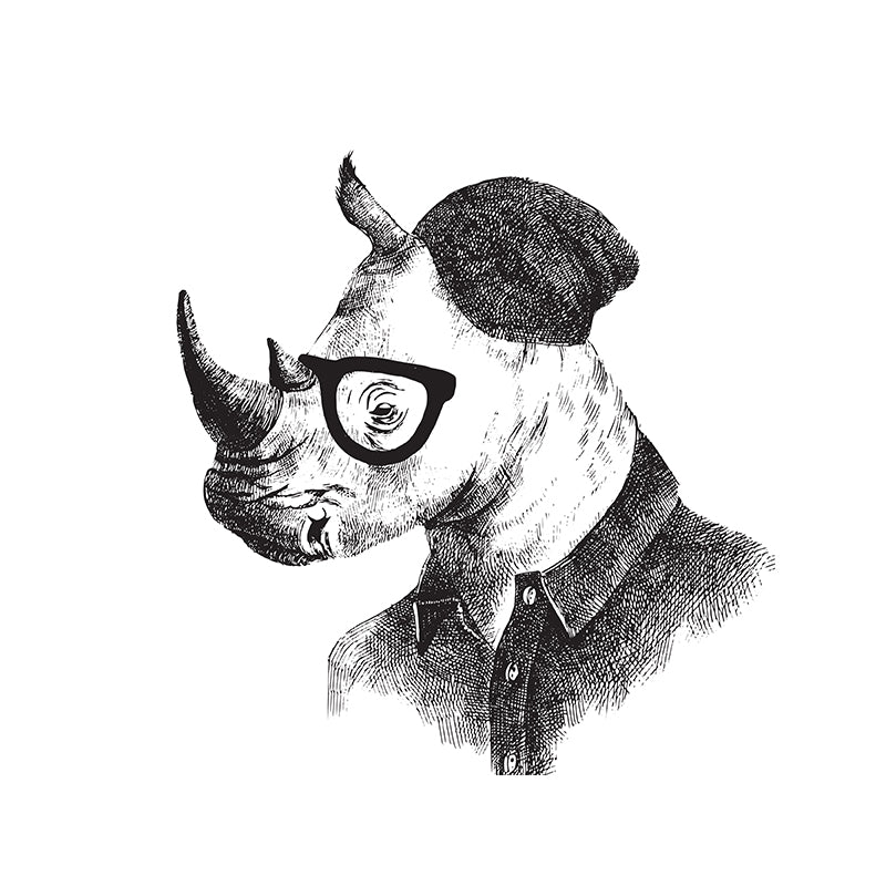 Illustration Animal Portrait Mural Wallpaper Large Wall Art for Boys Bedroom, Custom Print Clearhalo 'Wall Decor' 'Wall Mural' 1864244