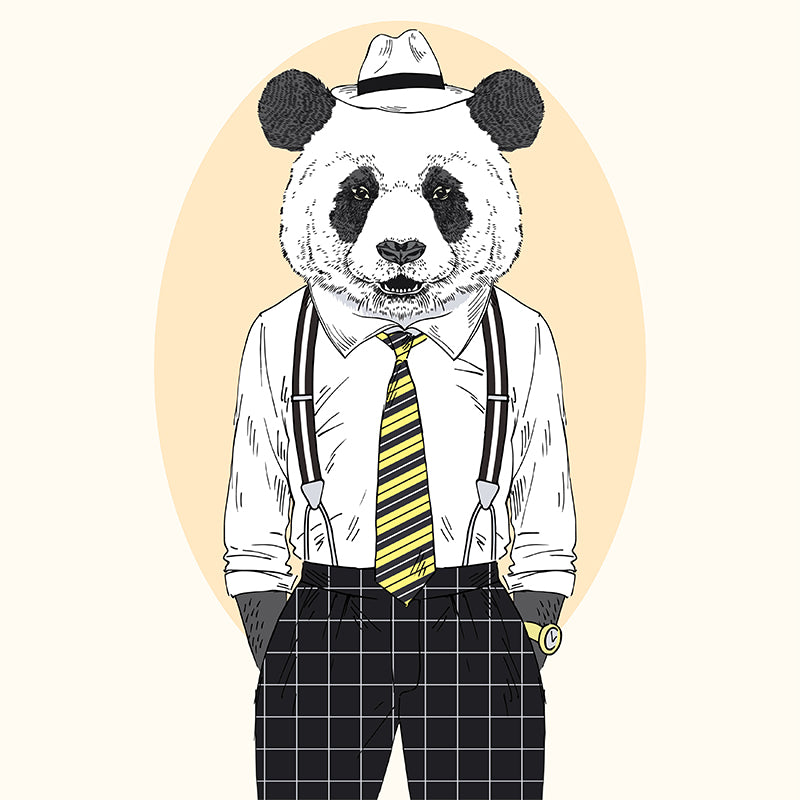 Illustration Animal Portrait Mural Wallpaper Large Wall Art for Boys Bedroom, Custom Print Clearhalo 'Wall Decor' 'Wall Mural' 1864249