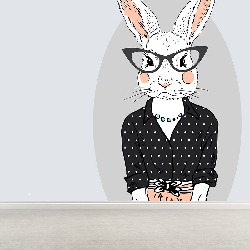 Illustration Animal Portrait Mural Wallpaper Large Wall Art for Boys Bedroom, Custom Print Clearhalo 'Wall Decor' 'Wall Mural' 1864253