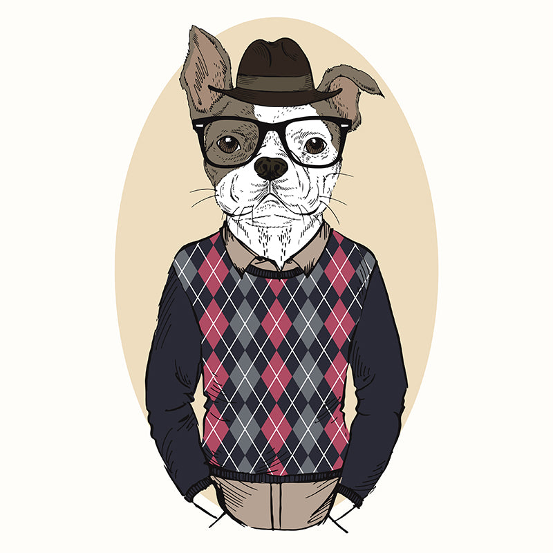 Illustration Animal Portrait Mural Wallpaper Large Wall Art for Boys Bedroom, Custom Print Clearhalo 'Wall Decor' 'Wall Mural' 1864259