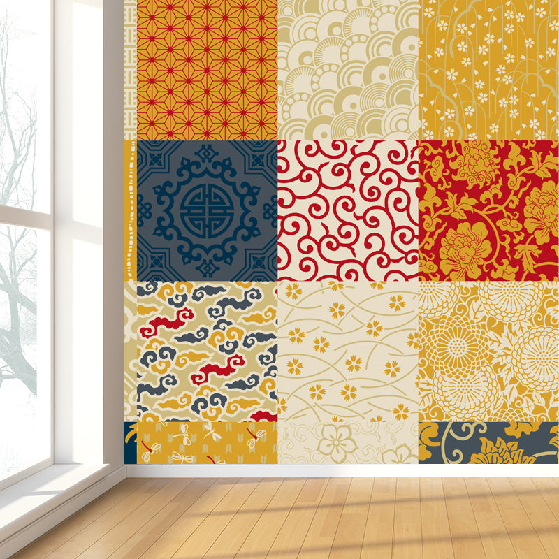 House Decor Paisley Print Mural Decal Customized Modern Wall Covering for Living Room Clearhalo 'Wall Decor' 'Wall Mural' 1864288