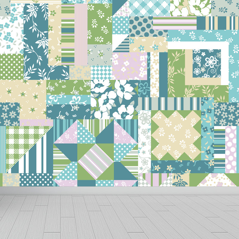 House Decor Paisley Print Mural Decal Customized Modern Wall Covering for Living Room Green Clearhalo 'Wall Decor' 'Wall Mural' 1864296