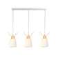White Trapezoid Pendant Lamp with Antlers 3 Heads Metal Hanging Lamp for Dining Table Clearhalo 'Ceiling Lights' 'Pendant Lights' 'Pendants' Lighting' 186430