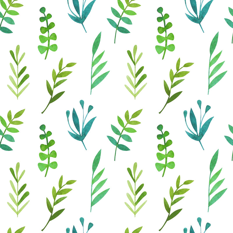 Stain-Proof Leaves Print Mural Tropical Non-Woven Wall Art, Custom Size Available Clearhalo 'Wall Decor' 'Wall Mural' 1864319