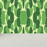 Stain-Proof Leaves Print Mural Tropical Non-Woven Wall Art, Custom Size Available Clearhalo 'Wall Decor' 'Wall Mural' 1864328