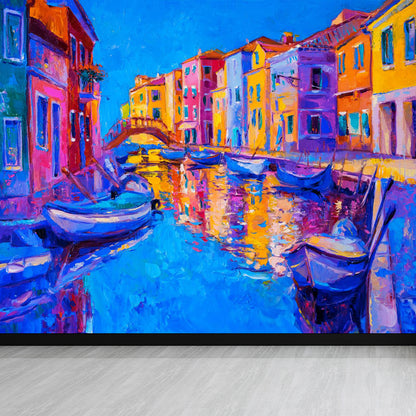 Magical Paint from Life Mural Wallpaper Pastel Color Classic Wall Covering for Bedroom Blue Clearhalo 'Wall Decor' 'Wall Mural' 1864336