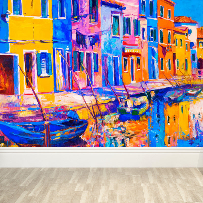 Magical Paint from Life Mural Wallpaper Pastel Color Classic Wall Covering for Bedroom Clearhalo 'Wall Decor' 'Wall Mural' 1864353