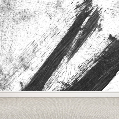 Non-Woven Decorative Wall Mural Modern Brush Stroke Pattern Wall Covering for Living Room Black Design 2 Clearhalo 'Wall Decor' 'Wall Mural' 1864416
