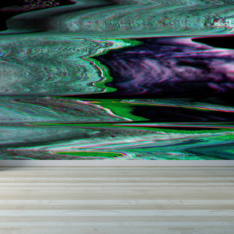 Pastel Color Abstract Mural Wallpaper Illustration Contemporary Stain-Proof Wall Art Green Clearhalo 'Wall Decor' 'Wall Mural' 1864461