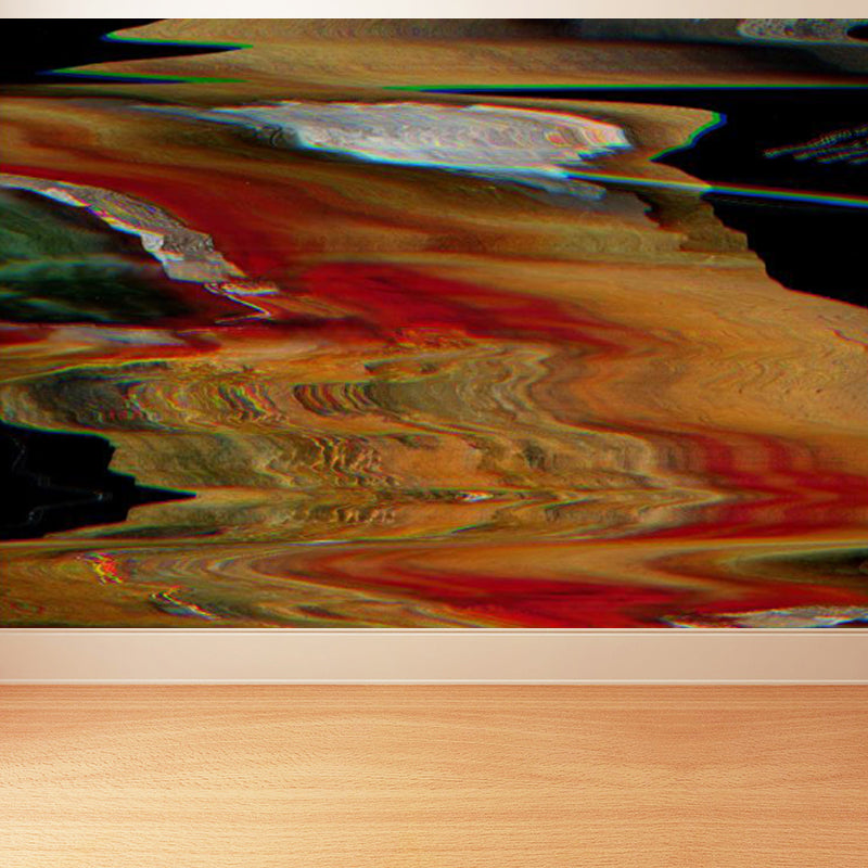 Pastel Color Abstract Mural Wallpaper Illustration Contemporary Stain-Proof Wall Art Yellow Clearhalo 'Wall Decor' 'Wall Mural' 1864466