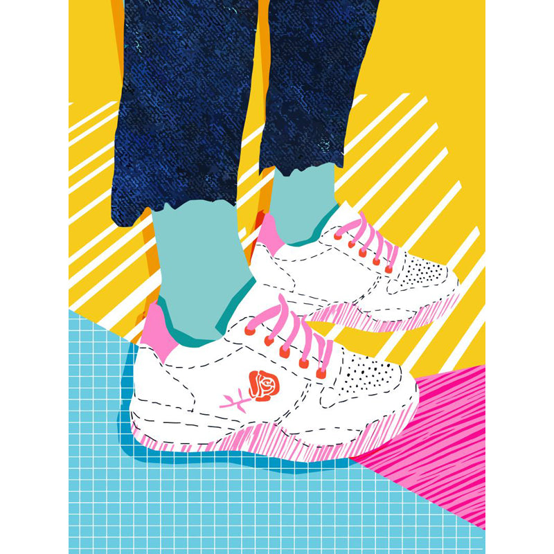 Full Size Illustration Modern Mural Wallpaper with Fashionable Shoes Graphic in Light Color Clearhalo 'Wall Decor' 'Wall Mural' 1864489