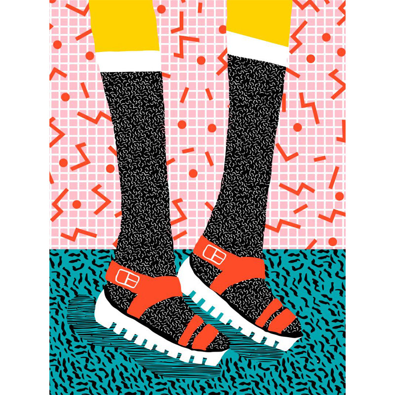 Full Size Illustration Modern Mural Wallpaper with Fashionable Shoes Graphic in Light Color Clearhalo 'Wall Decor' 'Wall Mural' 1864504