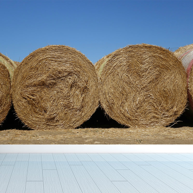 Photo Print Straws Wall Mural Decal for Dining Room, Light Color, Custom Size Available Clearhalo 'Wall Decor' 'Wall Mural' 1864512