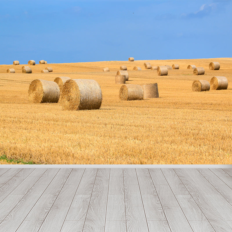 Photo Print Straws Wall Mural Decal for Dining Room, Light Color, Custom Size Available Clearhalo 'Wall Decor' 'Wall Mural' 1864518