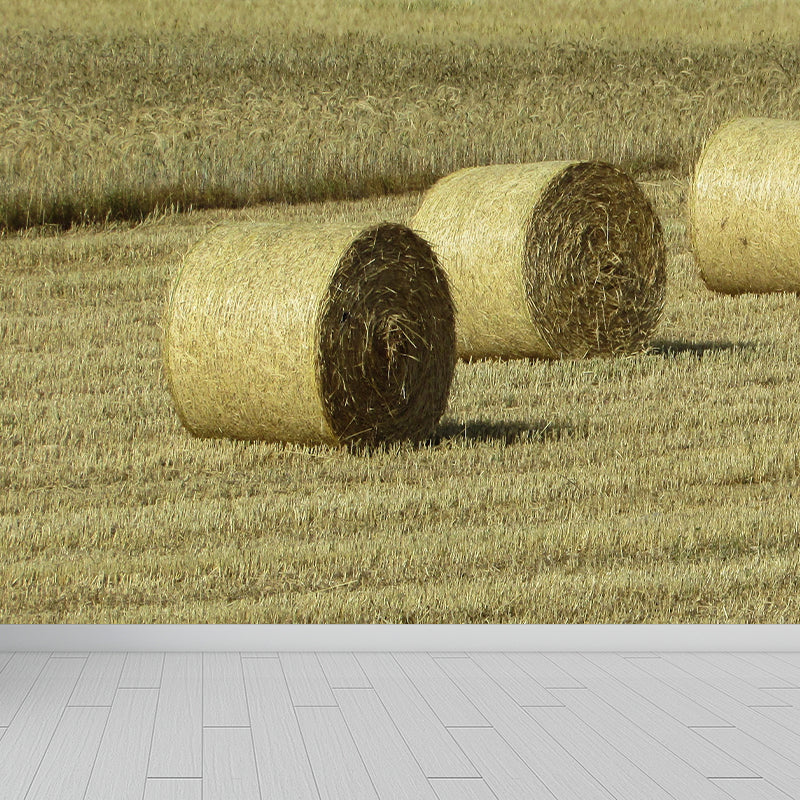 Photo Print Straws Wall Mural Decal for Dining Room, Light Color, Custom Size Available Clearhalo 'Wall Decor' 'Wall Mural' 1864533