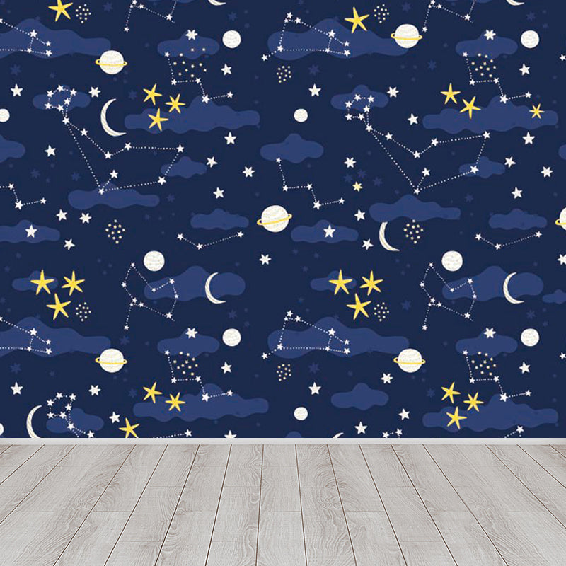 Light Color Outer Space Mural Decal Stain-Proof Contemporary Interior Room Wall Decor Clearhalo 'Wall Decor' 'Wall Mural' 1864588