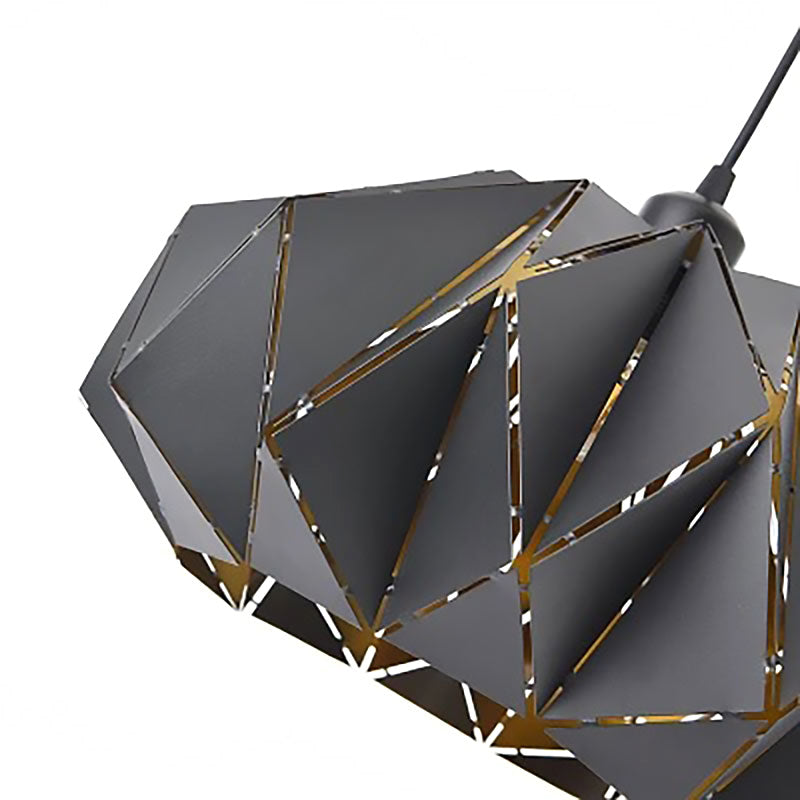 Origami Style Pendant Light 1 Light Metallic Ceiling Hanging Lamp in Black for Cafe Restaurant Clearhalo 'Ceiling Lights' 'Modern Pendants' 'Modern' 'Pendant Lights' 'Pendants' Lighting' 186468