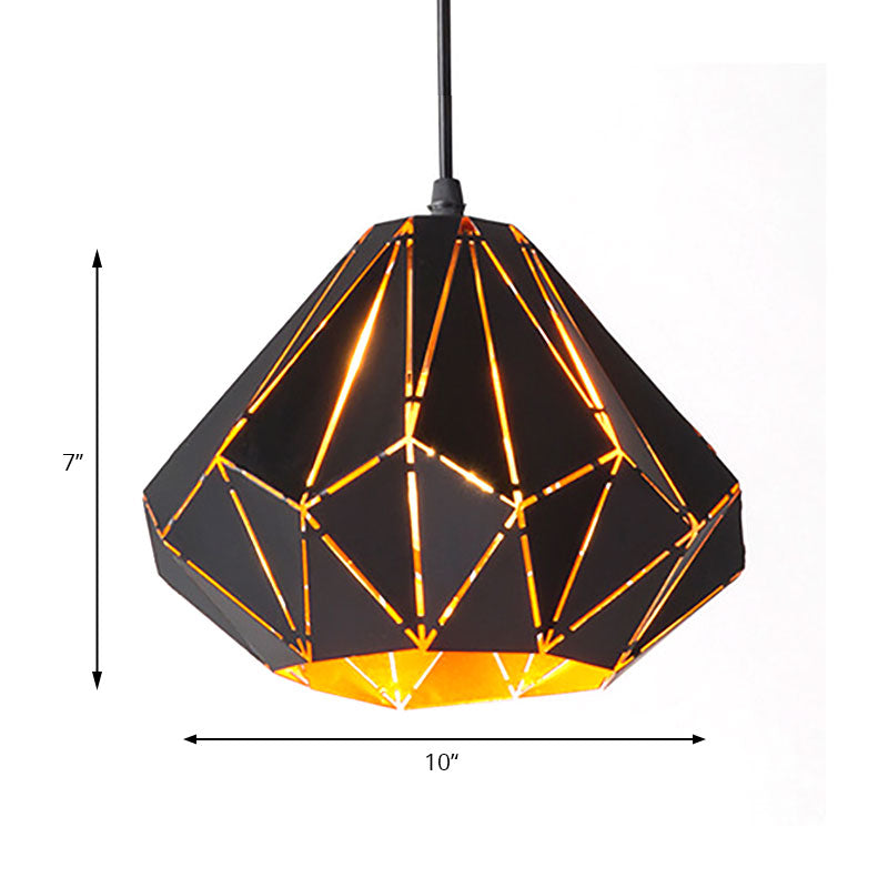 Origami Style Pendant Light 1 Light Metallic Ceiling Hanging Lamp in Black for Cafe Restaurant Clearhalo 'Ceiling Lights' 'Modern Pendants' 'Modern' 'Pendant Lights' 'Pendants' Lighting' 186471