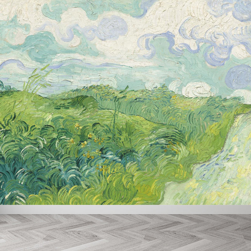 Classic Oiling Painting Wall Mural Pastel Color Decorative Wall Art for Living Room Light Green Clearhalo 'Wall Decor' 'Wall Mural' 1864716