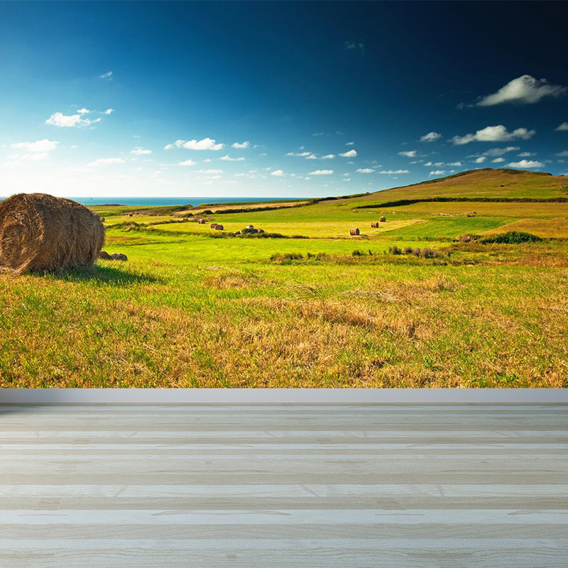 Huge Stalk Stubble Mural Decal Living Room Nature Scenery Wall Covering in Light Color, Waterproof Green Clearhalo 'Wall Decor' 'Wall Mural' 1864736