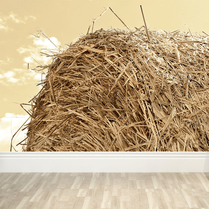 Huge Stalk Stubble Mural Decal Living Room Nature Scenery Wall Covering in Light Color, Waterproof Light Brown Clearhalo 'Wall Decor' 'Wall Mural' 1864751