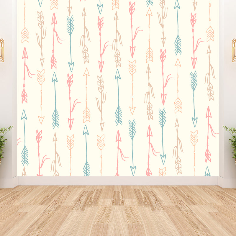 Kids Camping Patterned Mural Decal Soft Color Waterproofing Wall Art for Bedroom Clearhalo 'Wall Decor' 'Wall Mural' 1864903