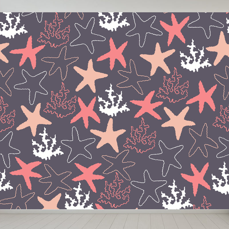 Kids Camping Patterned Mural Decal Soft Color Waterproofing Wall Art for Bedroom Clearhalo 'Wall Decor' 'Wall Mural' 1864907