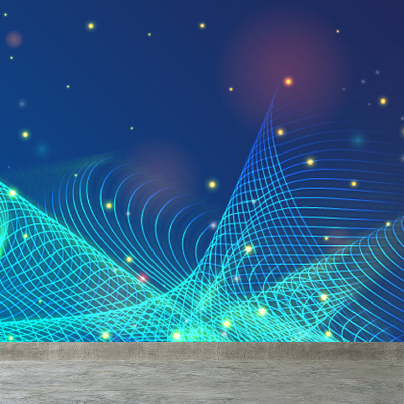 Moisture Resistant Abstract Mural Decal Modern Non-Woven Material Wall Covering, Custom Print Light Green Clearhalo 'Wall Decor' 'Wall Mural' 1864916