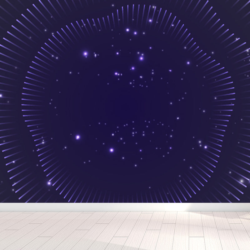 Moisture Resistant Abstract Mural Decal Modern Non-Woven Material Wall Covering, Custom Print Dark Purple Clearhalo 'Wall Decor' 'Wall Mural' 1864931