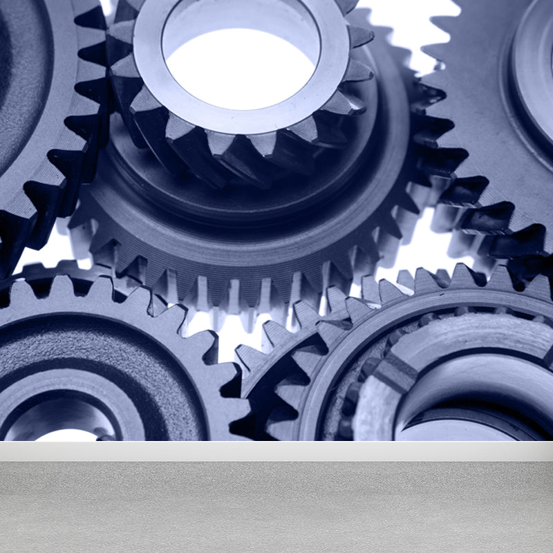 Metal Gear Mural Wallpaper Dark Color Contemporary Wall Covering for Boys Bedroom Dark Purple Clearhalo 'Wall Decor' 'Wall Mural' 1864972