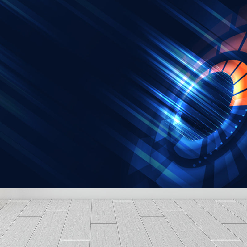 Science Fiction Halo Mural Wallpaper Dark Color House Interior Wall Art, Made to Measure Blue Clearhalo 'Wall Decor' 'Wall Mural' 1864997