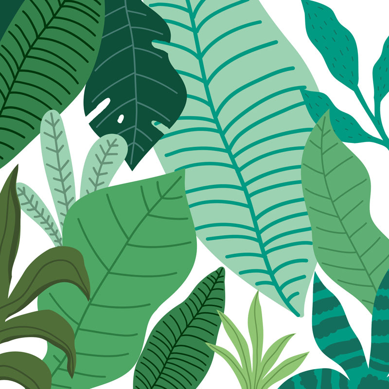 Botanical Print Mural Decal Tropical Non-Woven Textured Wall Covering in Soft Color Clearhalo 'Wall Decor' 'Wall Mural' 1865015