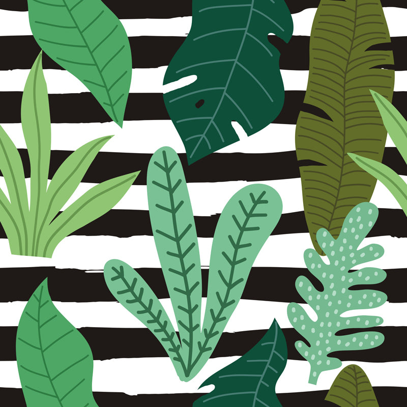 Botanical Print Mural Decal Tropical Non-Woven Textured Wall Covering in Soft Color Clearhalo 'Wall Decor' 'Wall Mural' 1865020