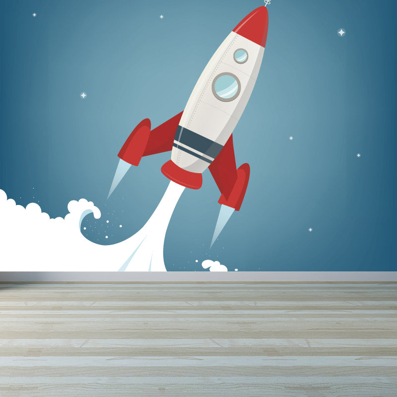 Light Color Outer Space Mural Decal Stain Resistant Children's Art Bedroom Wall Decor Clearhalo 'Wall Decor' 'Wall Mural' 1865028