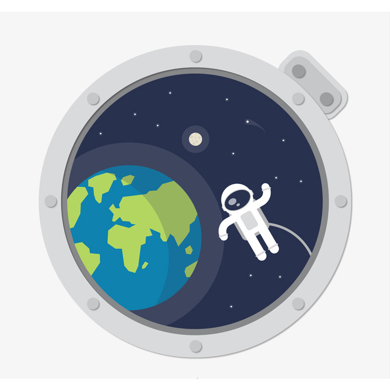 Light Color Outer Space Mural Decal Stain Resistant Children's Art Bedroom Wall Decor Clearhalo 'Wall Decor' 'Wall Mural' 1865035