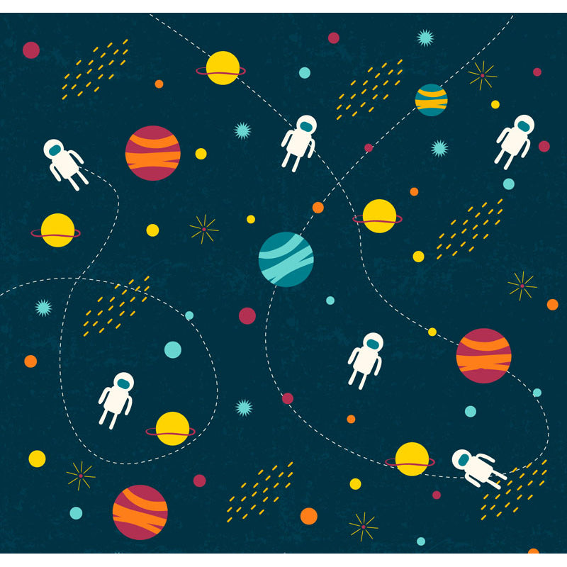 Light Color Outer Space Mural Decal Stain Resistant Children's Art Bedroom Wall Decor Clearhalo 'Wall Decor' 'Wall Mural' 1865050