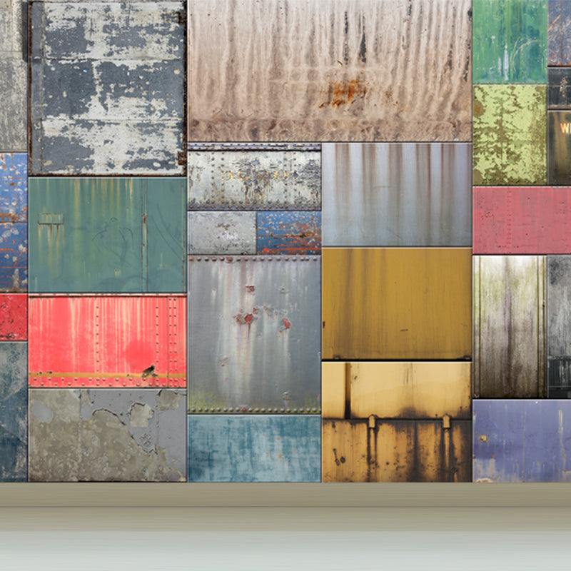 Metal Factory Equipment Mural Wallpaper Cyberpunk Non-Woven Wall Covering for Home Grey Clearhalo 'Wall Decor' 'Wall Mural' 1865052