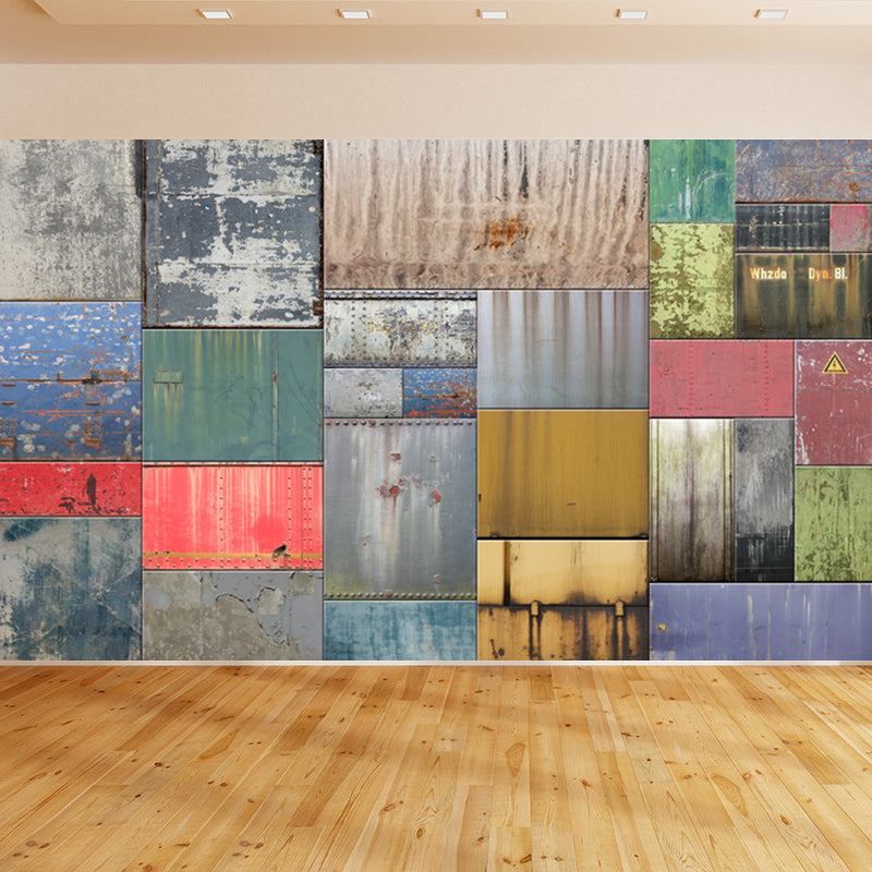 Metal Factory Equipment Mural Wallpaper Cyberpunk Non-Woven Wall Covering for Home Clearhalo 'Wall Decor' 'Wall Mural' 1865054