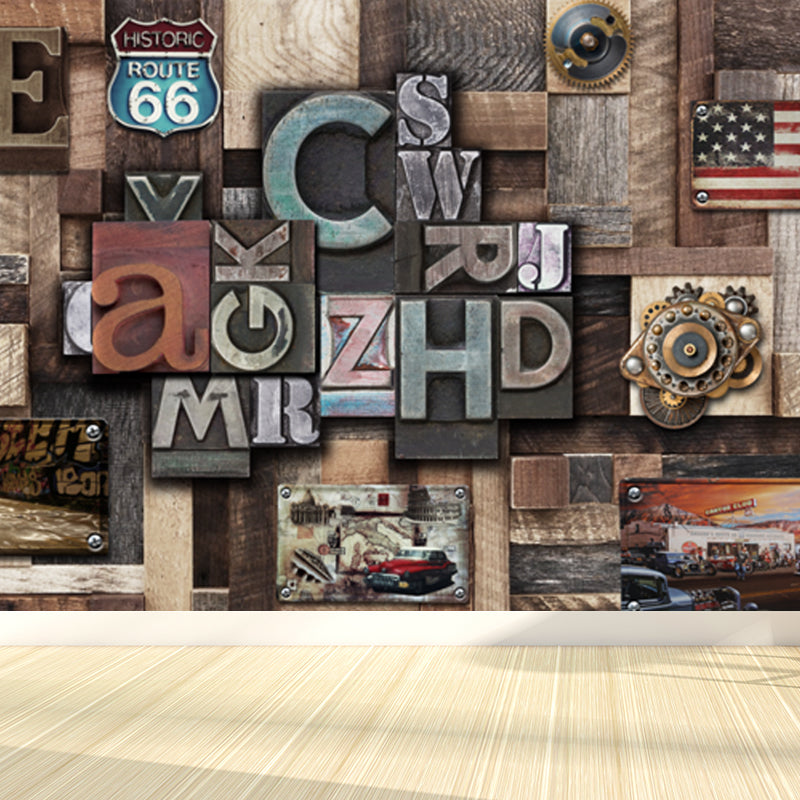 Metal Factory Equipment Mural Wallpaper Cyberpunk Non-Woven Wall Covering for Home Clearhalo 'Wall Decor' 'Wall Mural' 1865074