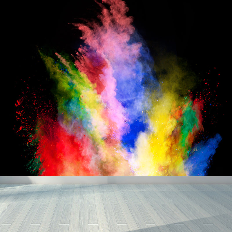 Multicolored Powder Wallpaper Mural Abstract Modern Waterproof Wall Covering for Home Red Clearhalo 'Wall Decor' 'Wall Mural' 1865097