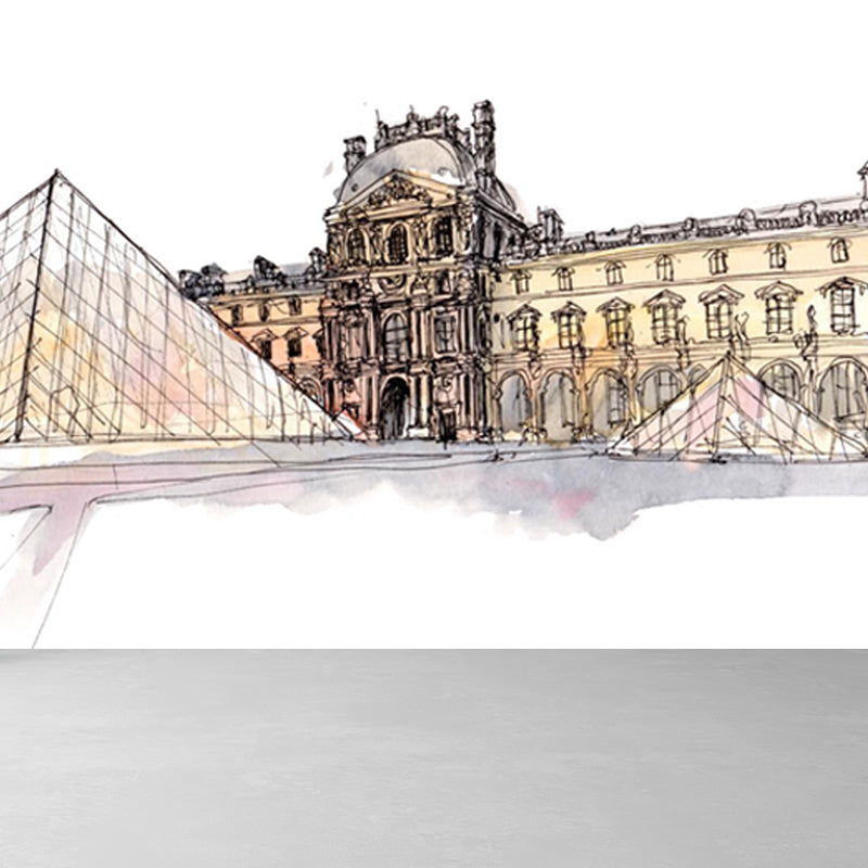 Extra Large Landmark Spot Mural Light Color Non-Woven Wall Art for Interior Decor Brown Clearhalo 'Wall Decor' 'Wall Mural' 1865102