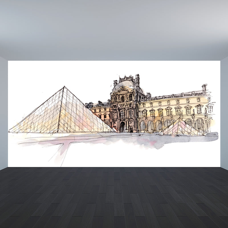 Extra Large Landmark Spot Mural Light Color Non-Woven Wall Art for Interior Decor Clearhalo 'Wall Decor' 'Wall Mural' 1865104